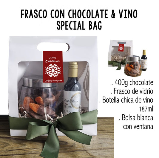 Frasco con Chocolate & Vino - Special Bag